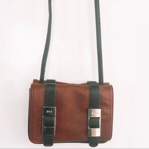 Two-Toned Leather Cross Body Bag